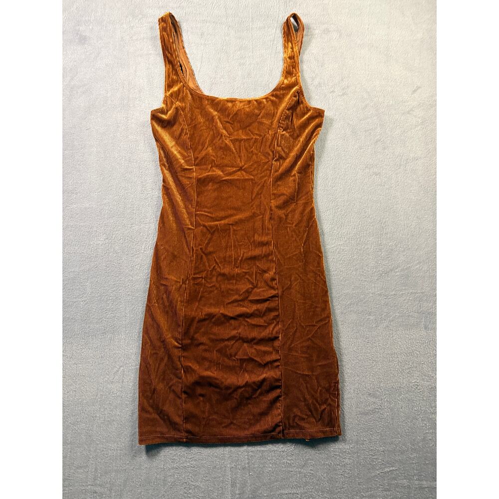 Women’s Corduroy Tank Dress Shift‎ Rust Size Medium Layering Bear Dance